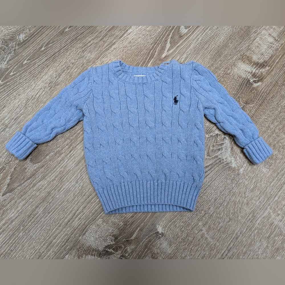 Ralph Lauren Light Blue Kids Cable Sweater